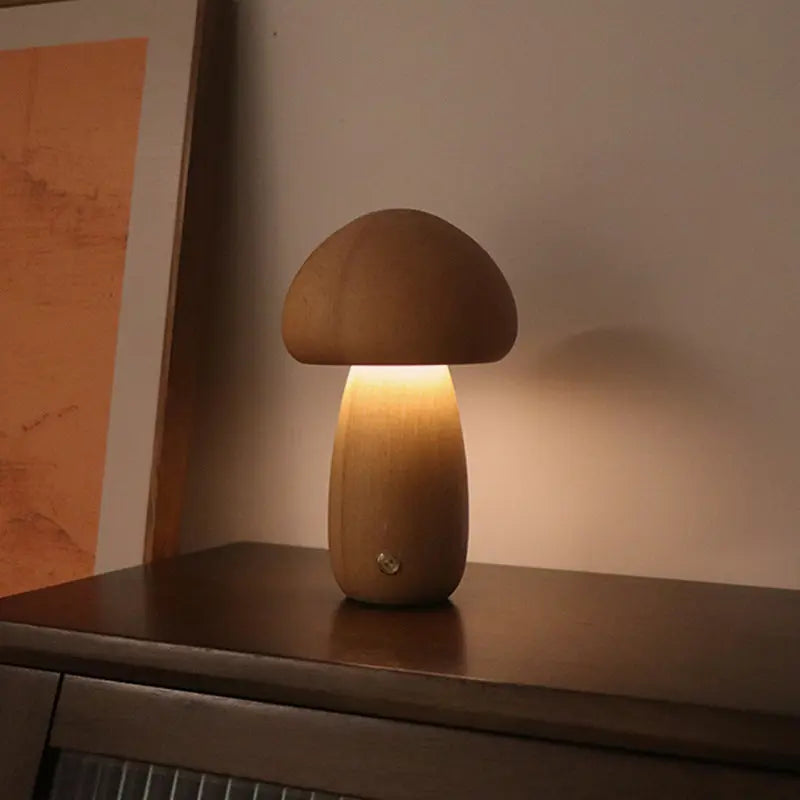 INS Wooden Cute Mushroom LED Night Light With Touch Switch Bedside Table Lamp For Bedroom Childrens Room Sleeping Night Lamps Home Decor - Unique Unique Unique INS Wooden Cute Mushroom LED Night Light With Touch Switch Bedside Table Lamp For Bedroom Childrens Room Sleeping Night Lamps Home Decor