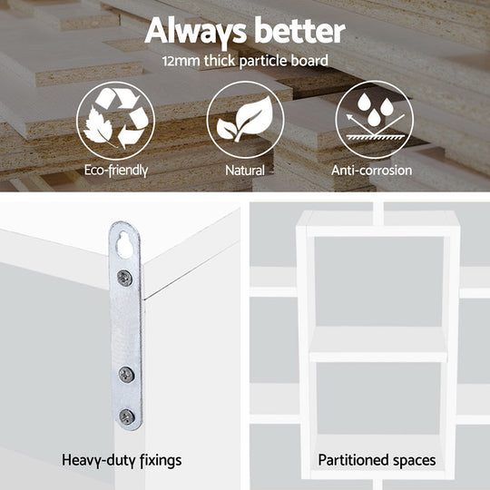 Artiss Floating Wall Shelves Bookshelf White-4