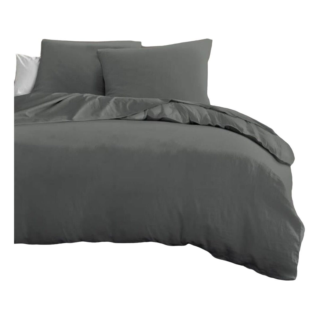 Duvet cover set HOME LINGE PASSION Anthracite Super king 3 Pieces-0