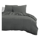 Microfiber Duvet Cover Set Anthracite | Super King 3-Piece Bedding Collection