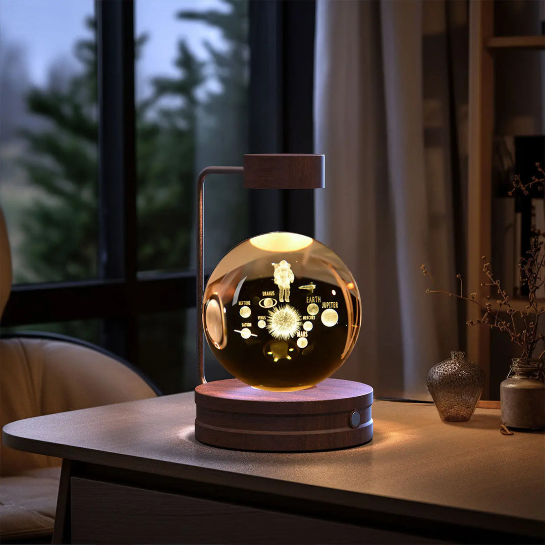 Crystal Ball Cosmic Dinosaur Indoor Night Light USB Power Warm Bedside Light Birthday Gift Night Lamp Unique