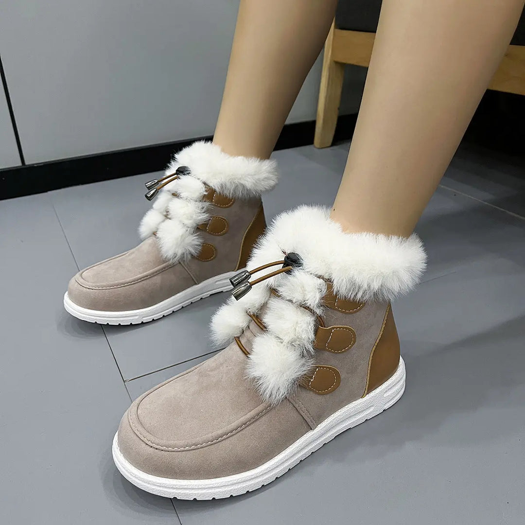 Fashion Suede Fleece Snow Boots Winter Warm Plush Round Toe Cotton Shoes Versatile Simple Short Boot For Women - Unique Unique Unique Fashion Suede Fleece Snow Boots Winter Warm Plush Round Toe Cotton Shoes Versatile Simple Short Boot For Women
