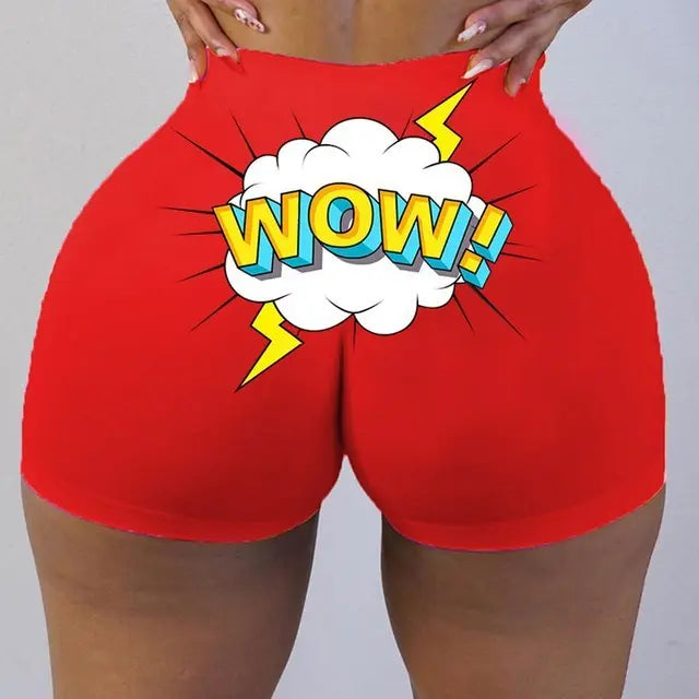 Plus Size Print Skinny Women Clothes Graphic Biker Shorts - Unique Unique Unique Plus Size Print Skinny Women Clothes Graphic Biker Shorts