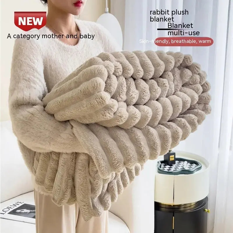 Soft Wind Bubble Velvet Blanket Warm Solid Rabbit Fur Blankets Double-sided Thickening Cover Throw Warm Fur Blanket - Unique Unique Unique Soft Wind Bubble Velvet Blanket Warm Solid Rabbit Fur Blankets Double-sided Thickening Cover Throw Warm Fur Blanket