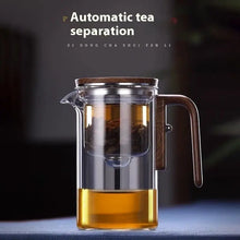 One Click Magnetic Teapot Separation Filtration Glass Tea Pot Wood Handle Tea Water Separation Inner Container Teapot - Unique Unique Unique One Click Magnetic Teapot Separation Filtration Glass Tea Pot Wood Handle Tea Water Separation Inner Container Teapot
