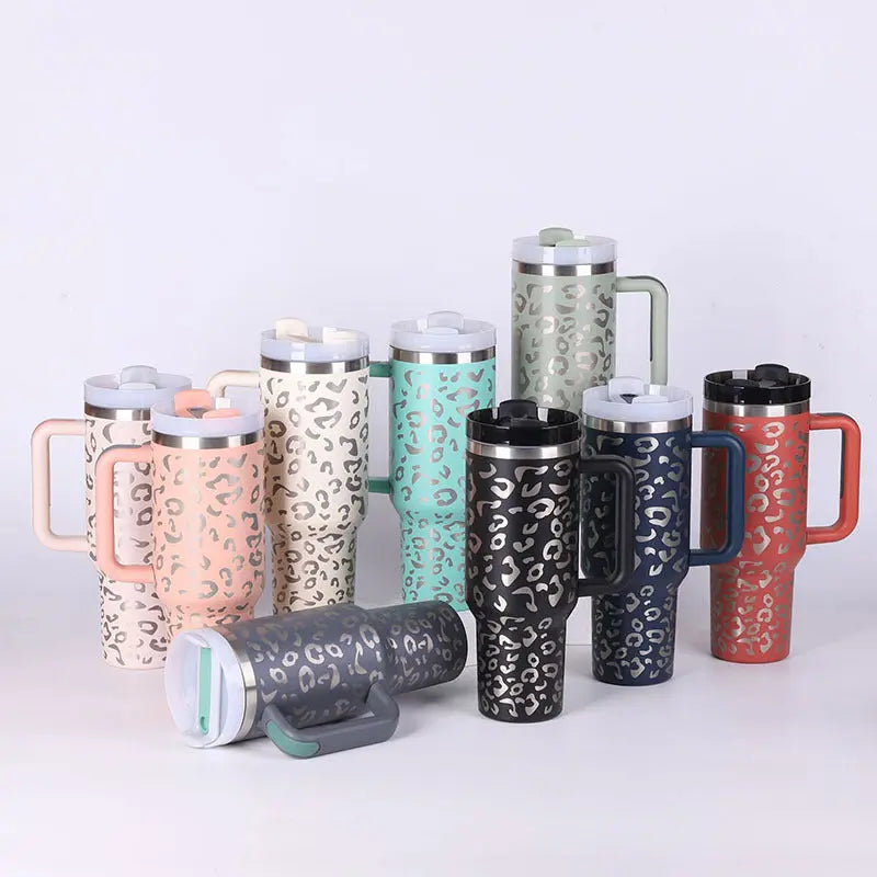 40 Oz Tumbler With Handle Straw Insulated, Stainless Steel Spill Proof Vacuum Coffee Cup Tumbler With Lid Tapered Mug Gifts For Valentine Lover Suitable For Car Gym Office Travel - Unique Unique Unique 40 Oz Tumbler With Handle Straw Insulated, Stainless Steel Spill Proof Vacuum Coffee Cup Tumbler With Lid Tapered Mug Gifts For Valentine Lover Suitable For Car Gym Office Travel