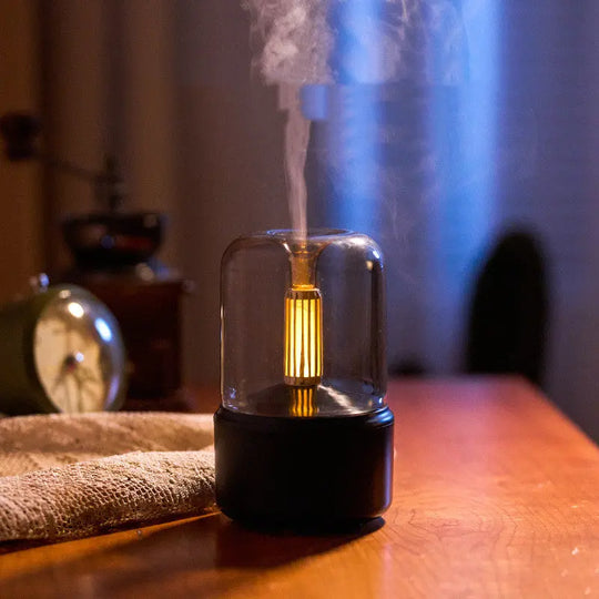 Atmosphere Light Humidifier Candlelight Aroma Diffuser Portable 120ml Electric USB Air Humidifier Cool Mist Maker Fogger 8-12 Hours With LED Night Light - Unique Unique Unique Atmosphere Light Humidifier Candlelight Aroma Diffuser Portable 120ml Electric USB Air Humidifier Cool Mist Maker Fogger 8-12 Hours With LED Night Light