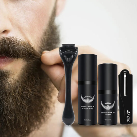 Men's Beard Grooming Kit Beard Roller Cleaning Disinfectant Unique
