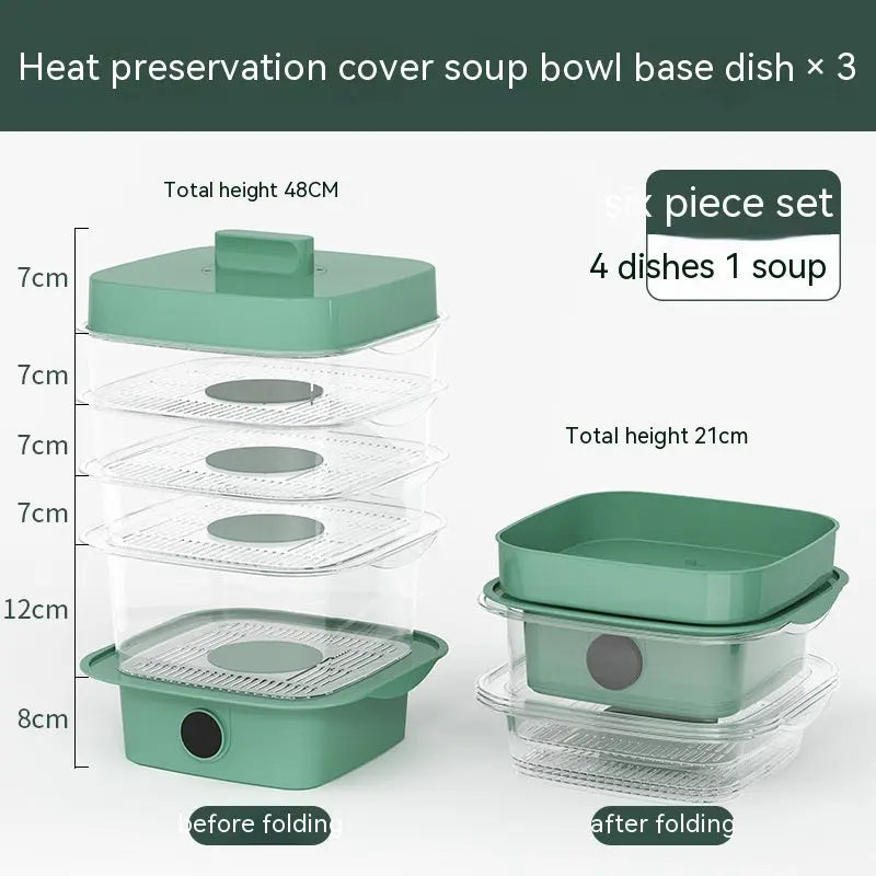 Multi-layer Dish Cover Heat Preservation Kitchen Cover Dining Table Leftover Storage Box Transparent Stack Cooking Hood Steamer - Unique Unique Unique Multi-layer Dish Cover Heat Preservation Kitchen Cover Dining Table Leftover Storage Box Transparent Stack Cooking Hood Steamer