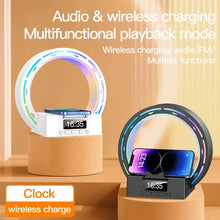 4 In 1 Wireless Bluetooth-compatible Speaker Charging Pad Bedside Lamp With Alarm Clock Wake-Up Light For Bedroom Support USB Drive TF Card - Unique Unique Unique 4 In 1 Wireless Bluetooth-compatible Speaker Charging Pad Bedside Lamp With Alarm Clock Wake-Up Light For Bedroom Support USB Drive TF Card