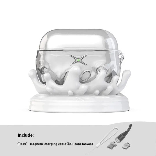 Water Drop Transparent Protective Shell Bluetooth Earbuds Case Hard Shell Unique