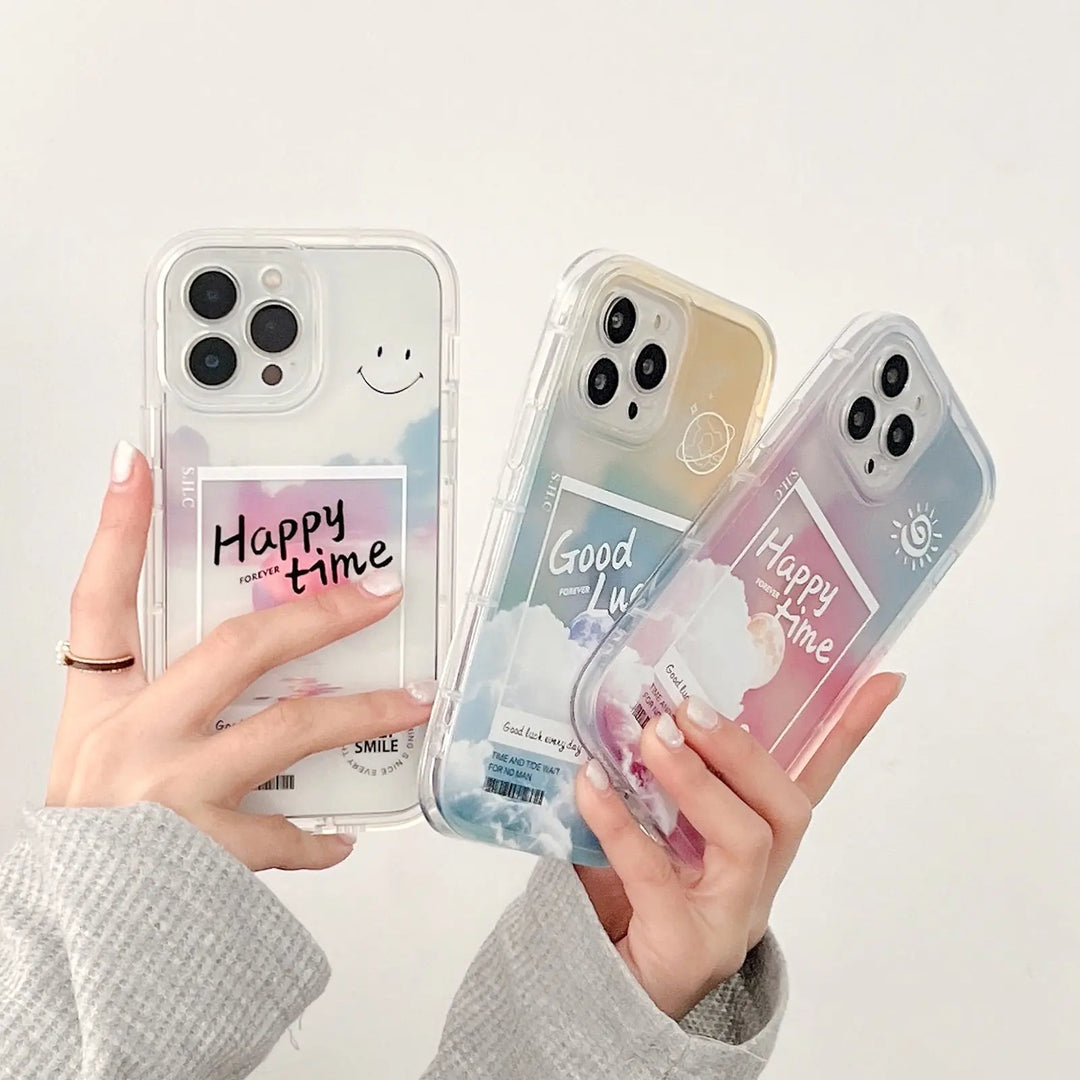 Gradient Transparent Color Cloud Letter 13 12 11 Pro Pro Max Mobile Phone Case - Unique Unique Unique Gradient Transparent Color Cloud Letter 13 12 11 Pro Pro Max Mobile Phone Case