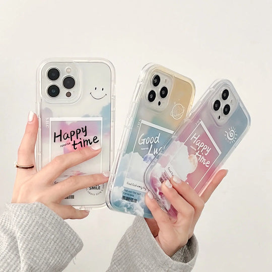 Gradient Transparent Color Cloud Letter 13 12 11 Pro Pro Max Mobile Phone Case - Unique Unique Unique Gradient Transparent Color Cloud Letter 13 12 11 Pro Pro Max Mobile Phone Case