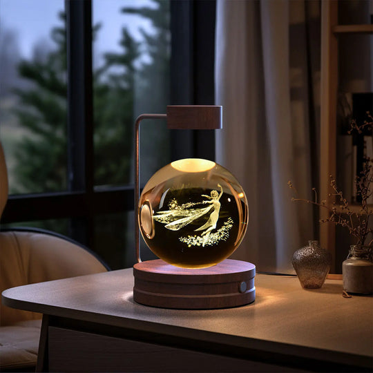 Crystal Ball Cosmic Dinosaur Indoor Night Light USB Power Warm Bedside Light Birthday Gift Night Lamp Unique