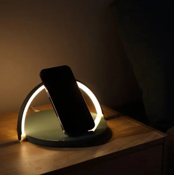 10w Wireless Charger Block Holder For Smart Phone Foldable Fast Charging Table Phone Stand Support With Led Table Lamp Portable - Unique Unique Unique 10w Wireless Charger Block Holder For Smart Phone Foldable Fast Charging Table Phone Stand Support With Led Table Lamp Portable