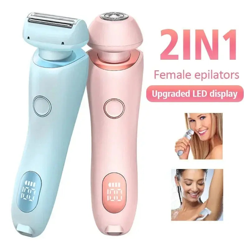 2 In 1 Hair Removal Epilator USB Rechargeable Trimmer Women Body Razor Face Leg Armpit Bikini Hand Pubic Shaver Hair Remover - Unique Unique Unique 2 In 1 Hair Removal Epilator USB Rechargeable Trimmer Women Body Razor Face Leg Armpit Bikini Hand Pubic Shaver Hair Remover