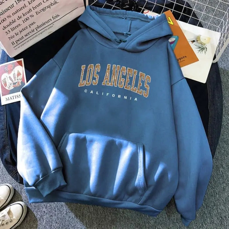 Los Angeles, California Usa City Leopard Hoodie - Unique Unique Unique Los Angeles, California Usa City Leopard Hoodie