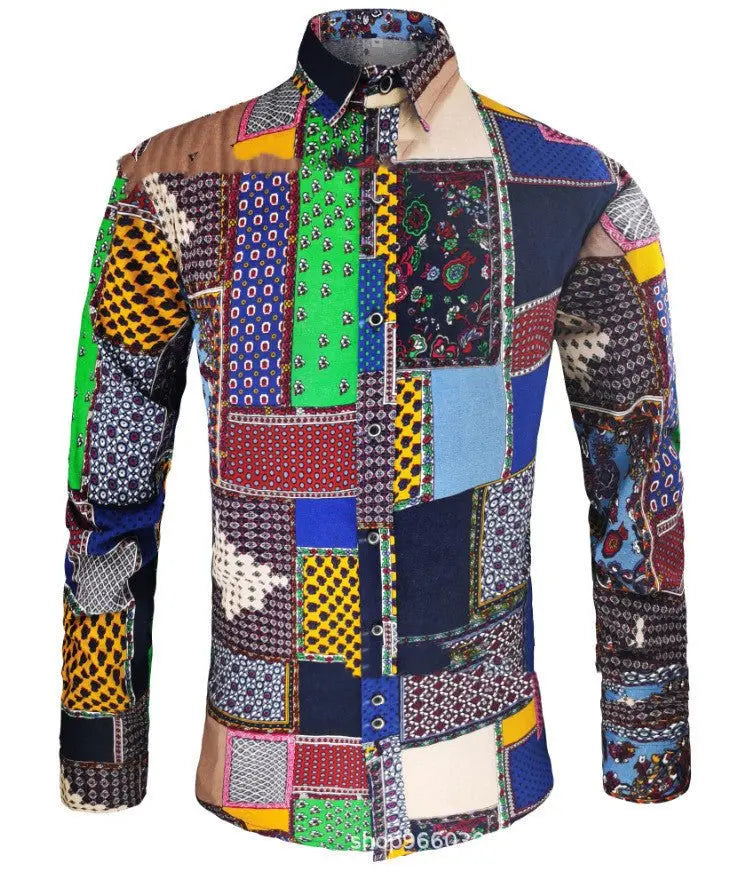 Men's Long-sleeved Shirts Linen Cotton Printing New Products Autumn - Unique Unique Unique Men's Long-sleeved Shirts Linen Cotton Printing New Products Autumn