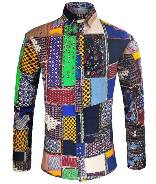 Men's Long-sleeved Shirts Linen Cotton Printing New Products Autumn - Unique Unique Unique Men's Long-sleeved Shirts Linen Cotton Printing New Products Autumn