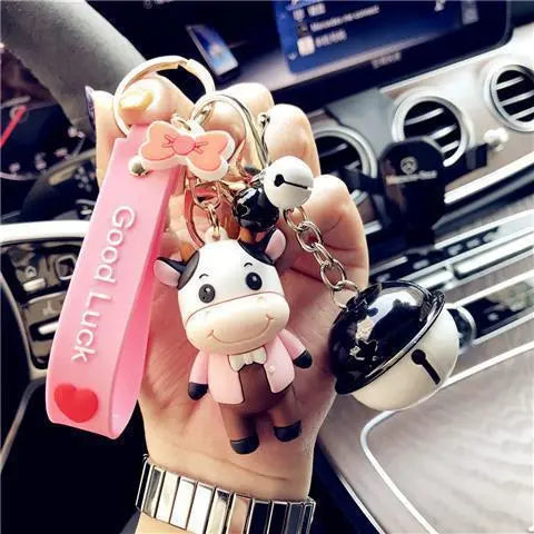 Korean Creative Trending Cute Cow Keychain Girl Heart Cartoon Doll Key Chain Simple Children Gift - Unique Unique Unique Korean Creative Trending Cute Cow Keychain Girl Heart Cartoon Doll Key Chain Simple Children Gift