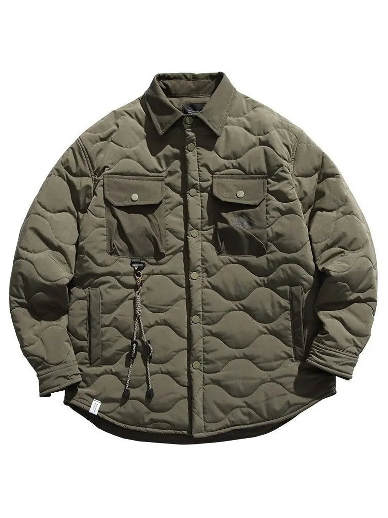 Lapel Gourd Plaid Cotton-padded Clothes For Men And Women Multi-pocket Workwear - Unique Unique Unique Lapel Gourd Plaid Cotton-padded Clothes For Men And Women Multi-pocket Workwear