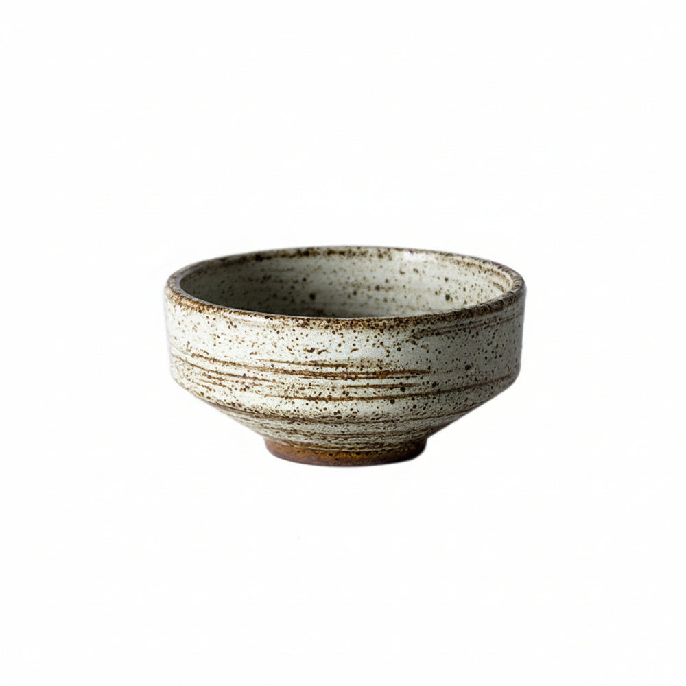 Rough pottery rice bowl with retro glaze, high-fired ceramic finish