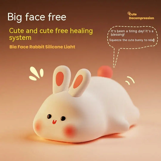 Cute LED Night Light Touch Sensor Cartoon Kid's Nightlights Big Face Rabbit Silicone Night Light Christmas Gift Bedside Lamp Home Decor - Unique Unique Unique Cute LED Night Light Touch Sensor Cartoon Kid's Nightlights Big Face Rabbit Silicone Night Light Christmas Gift Bedside Lamp Home Decor