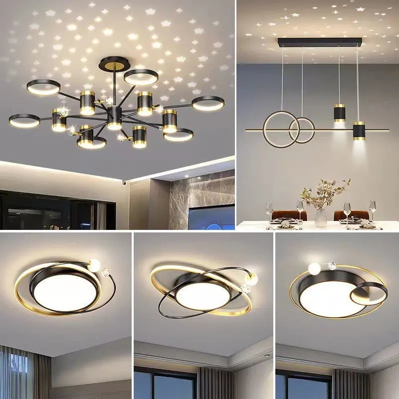 Light Luxury Chandelier Nordic Star Lamp Combination Whole House Package - Unique Unique Unique Light Luxury Chandelier Nordic Star Lamp Combination Whole House Package