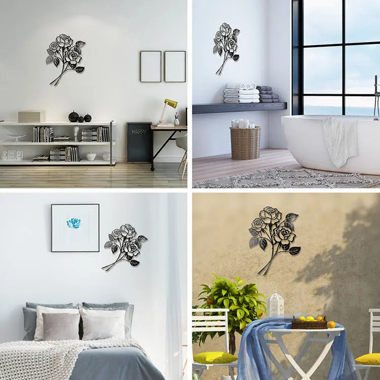 Metal Rose Art Wall Decorations Iron Wall Hanging - Unique Unique Unique Metal Rose Art Wall Decorations Iron Wall Hanging