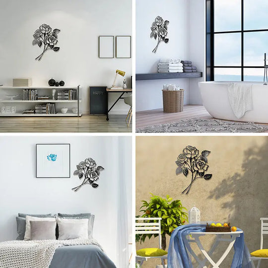 Metal Rose Art Wall Decorations Iron Wall Hanging - Unique Unique Unique Metal Rose Art Wall Decorations Iron Wall Hanging