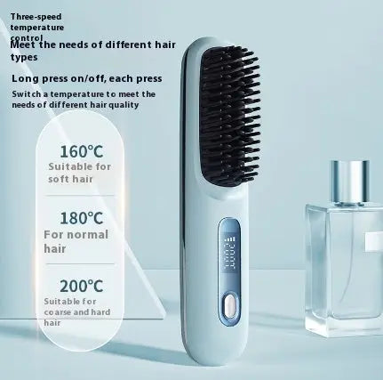 2 In 1 Straight Hair Comb Wireless Hair Straightener Brush Hair Fast Heating Portable Hot Curler USB Charging - Unique Unique Unique 2 In 1 Straight Hair Comb Wireless Hair Straightener Brush Hair Fast Heating Portable Hot Curler USB Charging