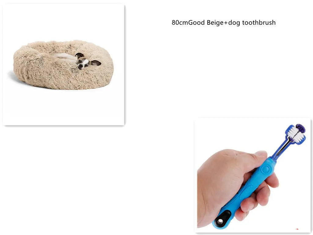1 random color toothbrush pet plush dog brush in addition to bad breath tartar dental care dog cat cleaning supplies Unique