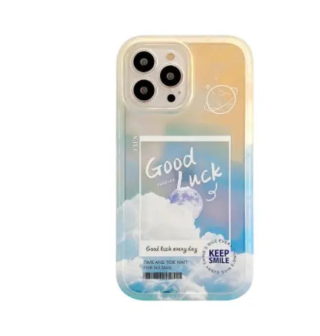 Gradient Transparent Color Cloud Letter 13 12 11 Pro Pro Max Mobile Phone Case - Unique Unique Unique Gradient Transparent Color Cloud Letter 13 12 11 Pro Pro Max Mobile Phone Case