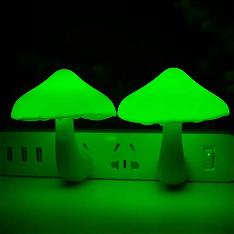 LED Night Light Mushroom Wall Socket Lamp EU US Plug Warm White Light-control Sensor Bedroom Light Home Decoration - Unique Unique Unique LED Night Light Mushroom Wall Socket Lamp EU US Plug Warm White Light-control Sensor Bedroom Light Home Decoration