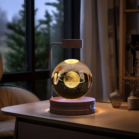 Crystal Ball Cosmic Dinosaur Indoor Night Light USB Power Warm Bedside Light Birthday Gift Night Lamp Unique