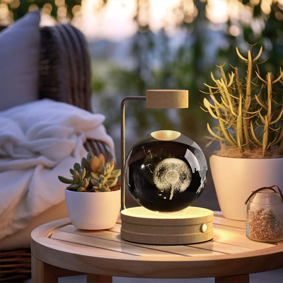 Crystal Ball Cosmic Dinosaur Indoor Night Light USB Power Warm Bedside Light Birthday Gift Night Lamp Unique