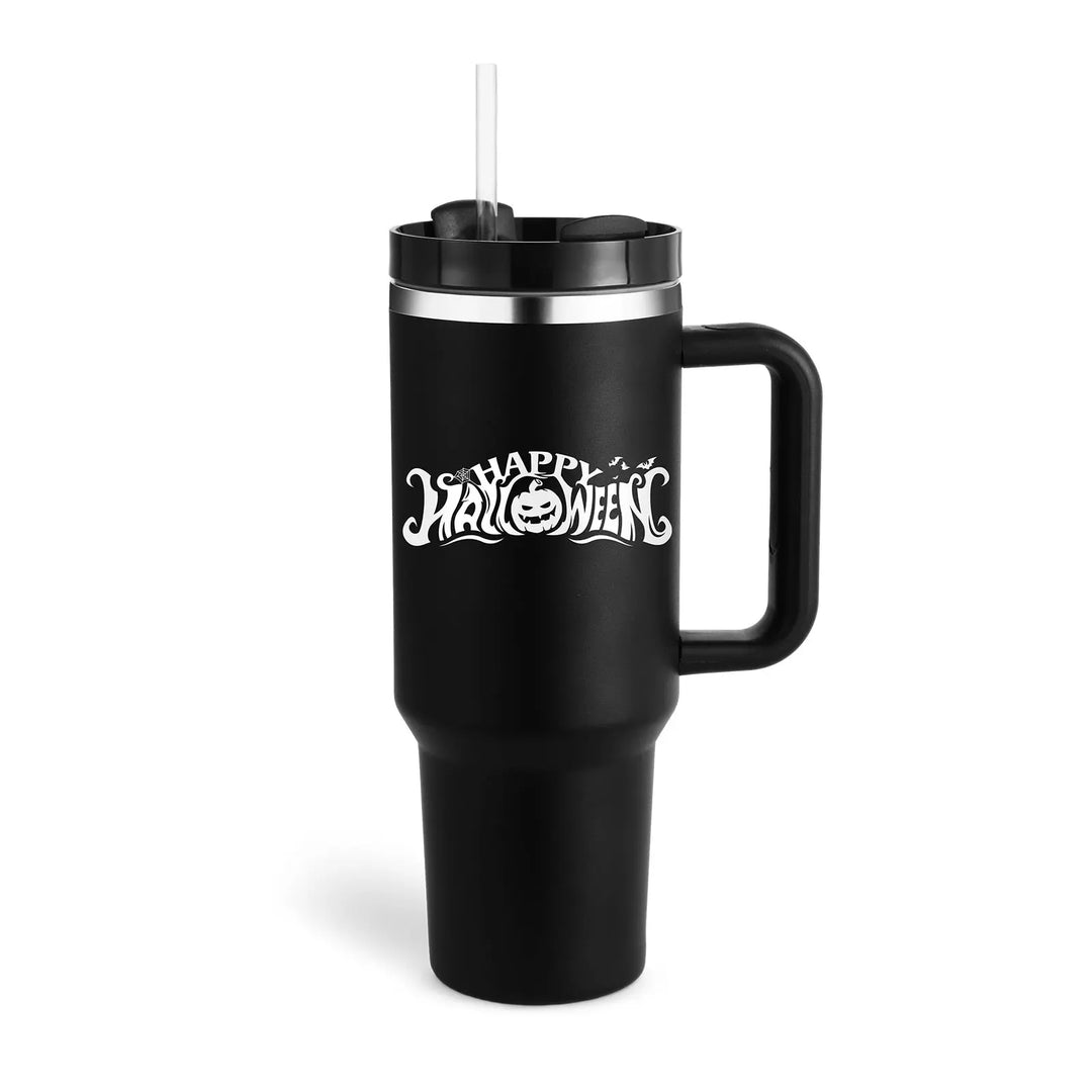 40 Oz Tumbler With Handle Straw Insulated, Stainless Steel Spill Proof Vacuum Coffee Cup Tumbler With Lid Tapered Mug Gifts For Valentine Lover Suitable For Car Gym Office Travel Unique