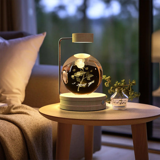 Crystal Ball Cosmic Dinosaur Indoor Night Light USB Power Warm Bedside Light Birthday Gift Night Lamp Unique
