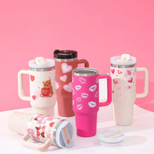 40 Oz Tumbler With Handle Straw Insulated, Stainless Steel Spill Proof Vacuum Coffee Cup Tumbler With Lid Tapered Mug Gifts For Valentine Lover Suitable For Car Gym Office Travel - Unique Unique Unique 40 Oz Tumbler With Handle Straw Insulated, Stainless Steel Spill Proof Vacuum Coffee Cup Tumbler With Lid Tapered Mug Gifts For Valentine Lover Suitable For Car Gym Office Travel