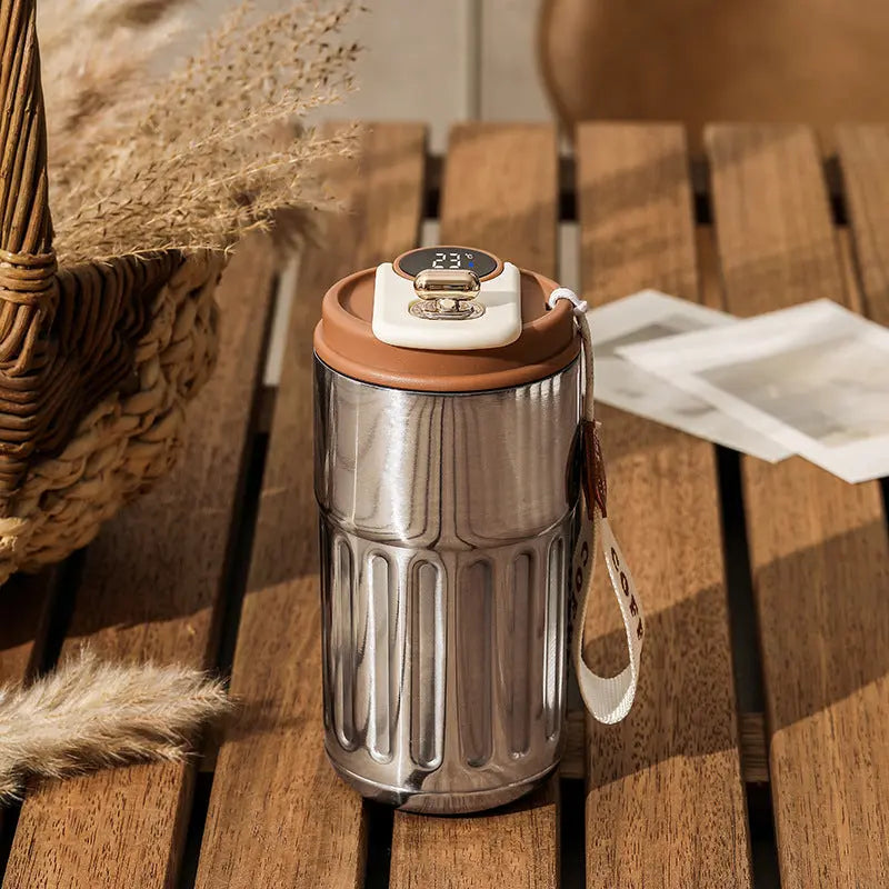 Smart Digital Thermal Bottle Portable Coffee Mug Stainless Steel Water Bottle In-Car Insulated Cup Keep Cold Vacuum Flasks 450ml - Unique Unique Unique Smart Digital Thermal Bottle Portable Coffee Mug Stainless Steel Water Bottle In-Car Insulated Cup Keep Cold Vacuum Flasks 450ml