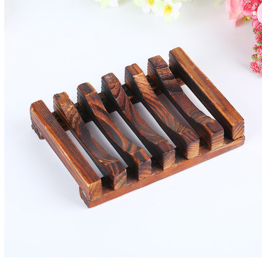 Bamboo Soap Dish — Slatted, Charred Finish