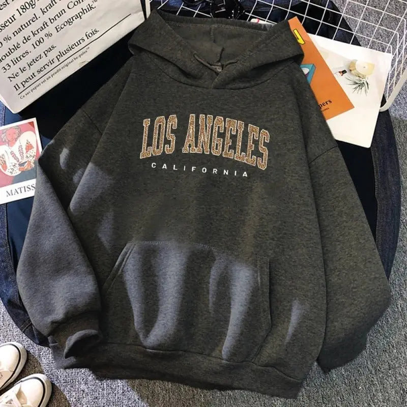 Los Angeles, California Usa City Leopard Hoodie - Unique Unique Unique Los Angeles, California Usa City Leopard Hoodie