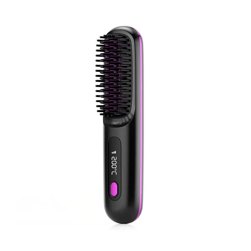 2 In 1 Straight Hair Comb Wireless Hair Straightener Brush Hair Fast Heating Portable Hot Curler USB Charging - Unique Unique Unique 2 In 1 Straight Hair Comb Wireless Hair Straightener Brush Hair Fast Heating Portable Hot Curler USB Charging