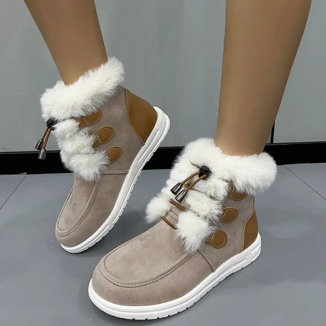 Fashion Suede Fleece Snow Boots Winter Warm Plush Round Toe Cotton Shoes Versatile Simple Short Boot For Women - Unique Unique Unique Fashion Suede Fleece Snow Boots Winter Warm Plush Round Toe Cotton Shoes Versatile Simple Short Boot For Women