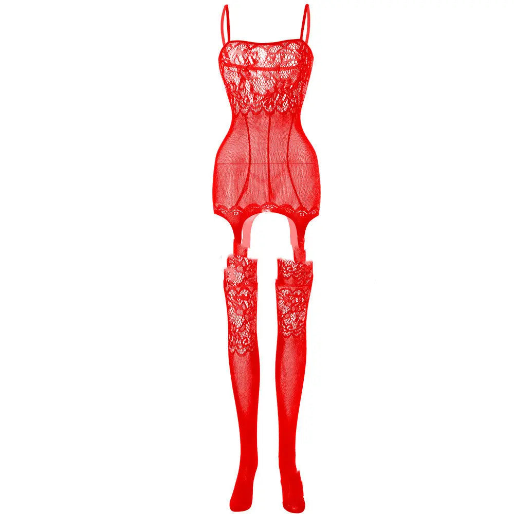 Women Hollow Stockings Tight Fishnet Clothes One-piece - Unique Unique Unique Women Hollow Stockings Tight Fishnet Clothes One-piece