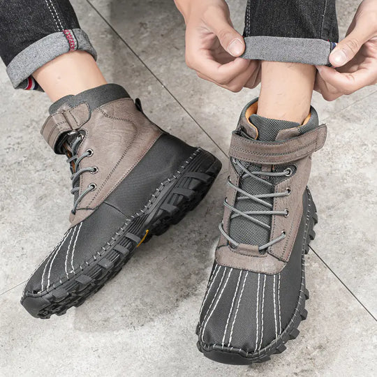 Winter Fleece Lace-up Snow Boots For Men Women Waterproof And Anti-slip Outdoor Work Boot Fashion Warm Mid-tube Cotton Shoes Men - Unique Unique Unique Winter Fleece Lace-up Snow Boots For Men Women Waterproof And Anti-slip Outdoor Work Boot Fashion Warm Mid-tube Cotton Shoes Men