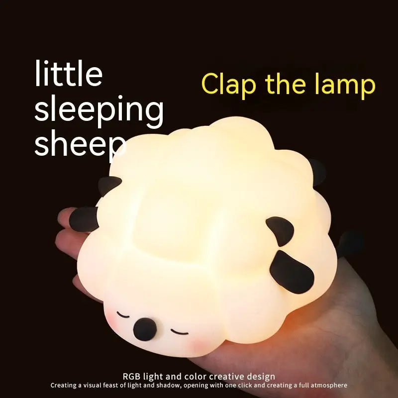 Cute Silicone Night Lights Sheep Cartoon Bedroom Lamp For Children's Room Decor Rechargeable Timing Dimming Sleep Night Light - Unique Unique Unique Cute Silicone Night Lights Sheep Cartoon Bedroom Lamp For Children's Room Decor Rechargeable Timing Dimming Sleep Night Light