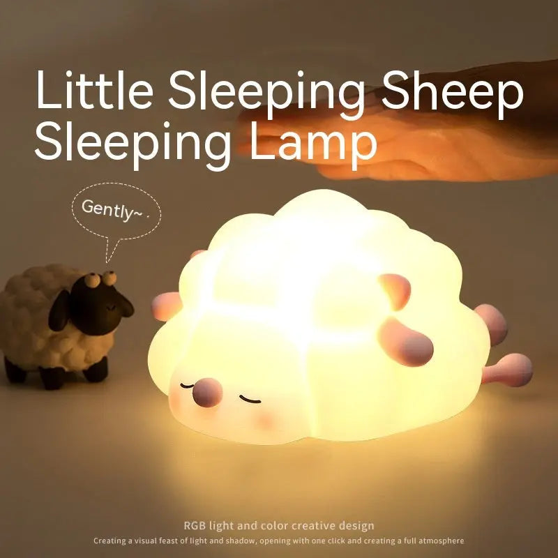 Cute Silicone Night Lights Sheep Cartoon Bedroom Lamp For Children's Room Decor Rechargeable Timing Dimming Sleep Night Light - Unique Unique Unique Cute Silicone Night Lights Sheep Cartoon Bedroom Lamp For Children's Room Decor Rechargeable Timing Dimming Sleep Night Light