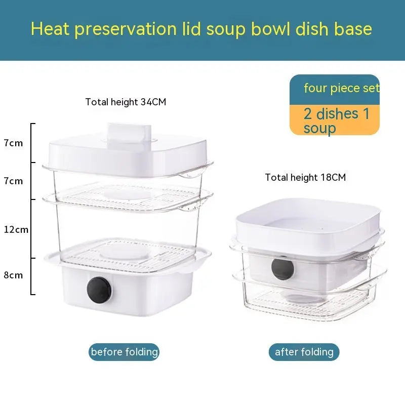 Multi-layer Dish Cover Heat Preservation Kitchen Cover Dining Table Leftover Storage Box Transparent Stack Cooking Hood Steamer - Unique Unique Unique Multi-layer Dish Cover Heat Preservation Kitchen Cover Dining Table Leftover Storage Box Transparent Stack Cooking Hood Steamer