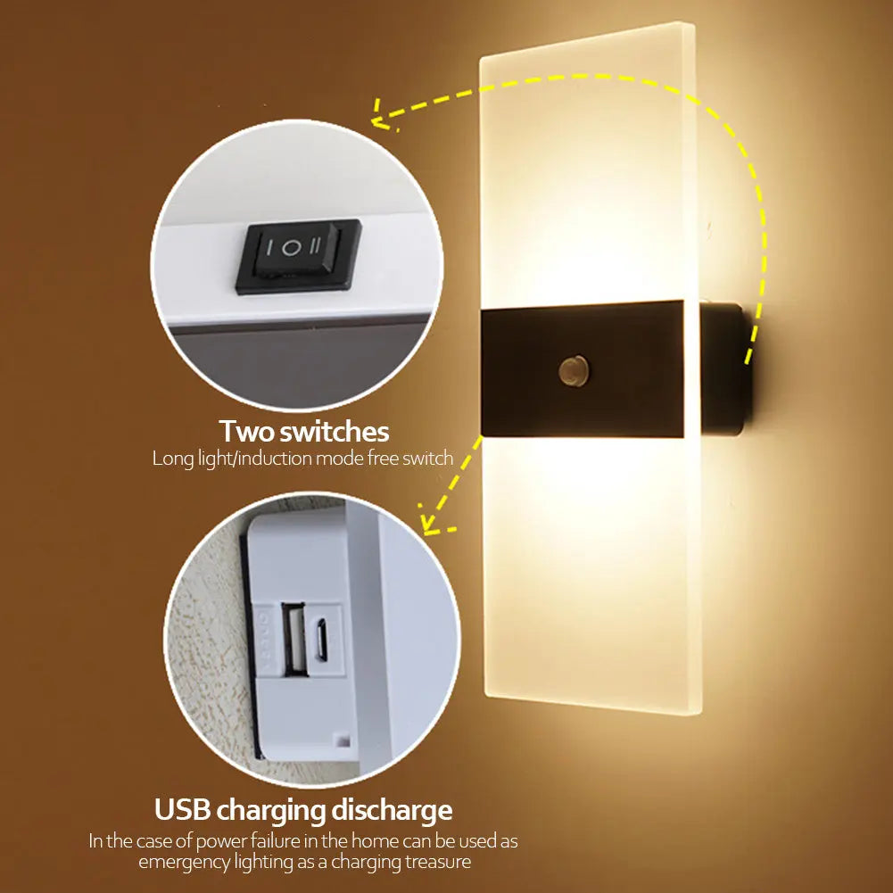 Indoor Sensing USB Charging Wall Lamp - Unique Unique Unique Indoor Sensing USB Charging Wall Lamp